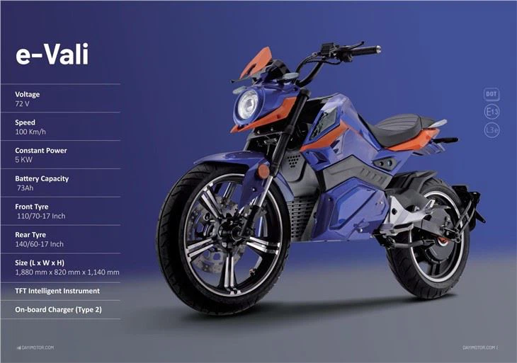 2023 NOVA Motocicleta E-Vali Super elèctrica 125CC EEC L3e 5KW Alta potència 150Km Autonomia de llarg abast Pneumàtic sense tub de 17 polzades Carregador ràpid 10A Europa EUA Mercat d'AMÈRICA LLATINA